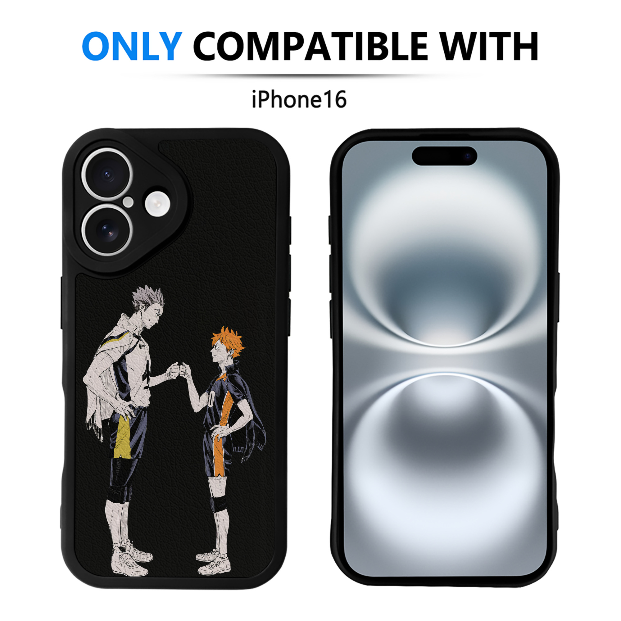 （画像用） ハイキュー!! Haikyu!! 【iPhone 16シリーズ対応】シリコンスマホケース（レザー調） 材質：シリコン